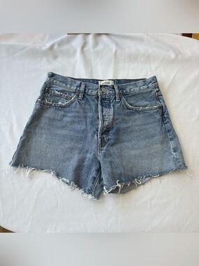 Agolde Vintage Blue Frayed Hem Jean Shorts